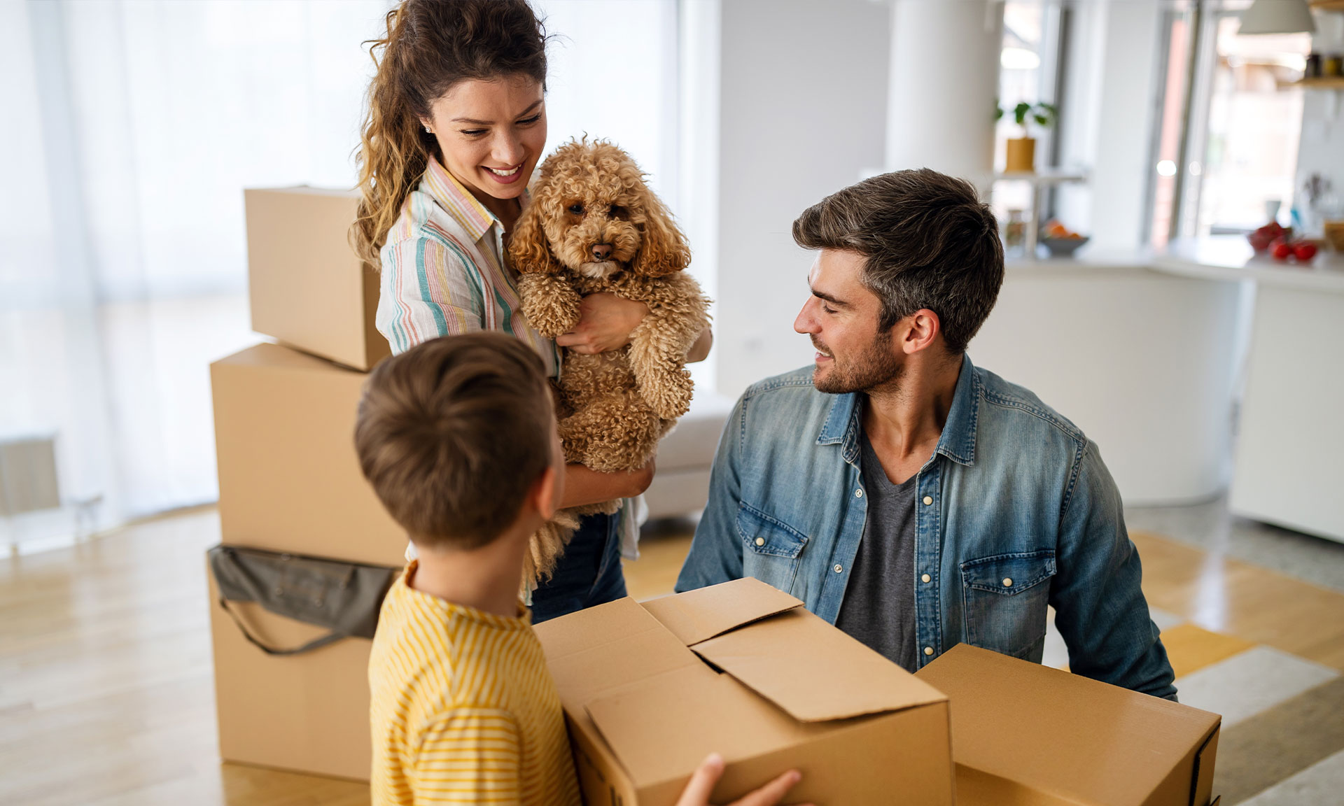 A family with their dog