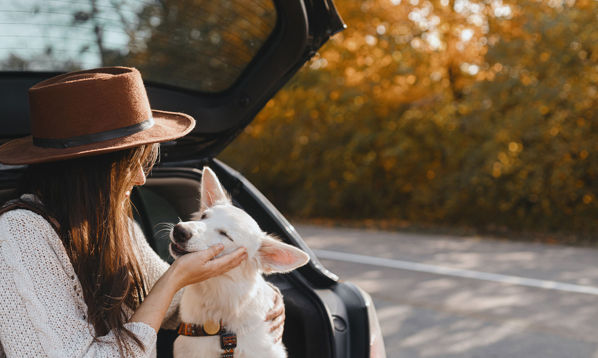 Woman playing with her dog